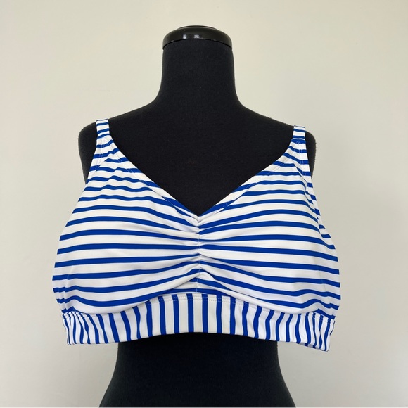Kona Sol Plus Size Bikini Top Blue Stripe, 20W - Picture 2 of 11